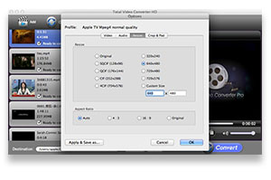 change output video size in eTinySoft Total Video Converter for Mac