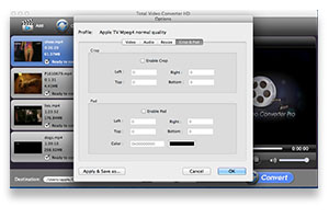 crop & pad video with Mac Total Video Converter