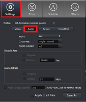 change output audio options in Mac Total Video Converter