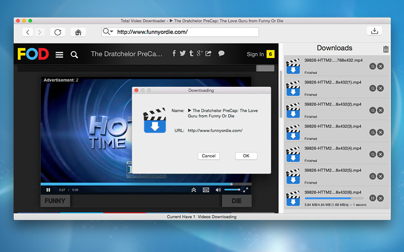 Total Video Downloader for Mac is the best all-in-one video downloader for Mac to download videos from YouTube on Mac OS as well as download music and live streaming from 1000+ sites like Facebook, Da...
