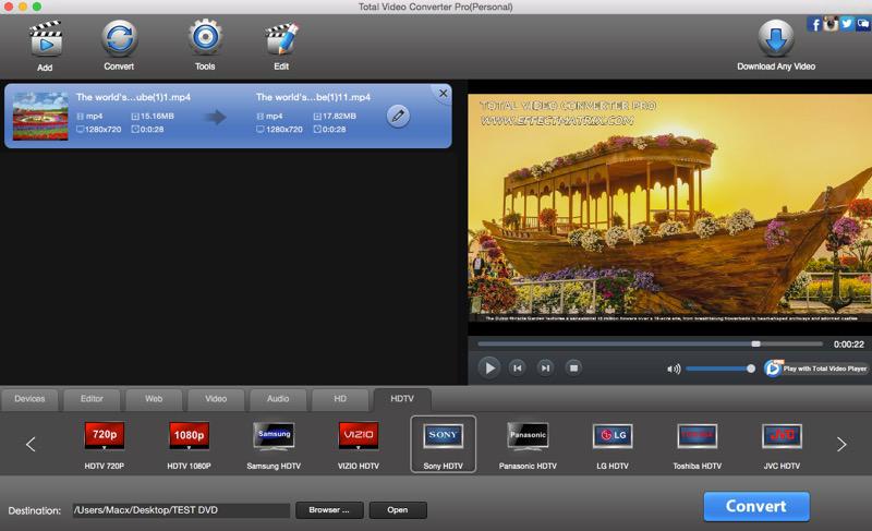 convert video to Samsung TV Mac