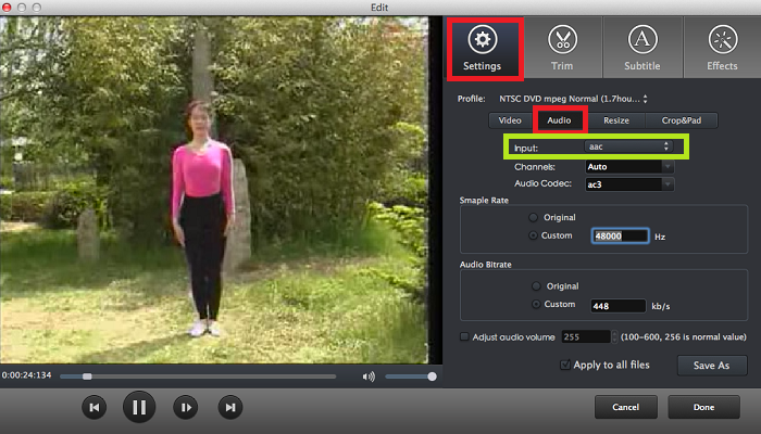 convert video with subtitles and audio track on Mac