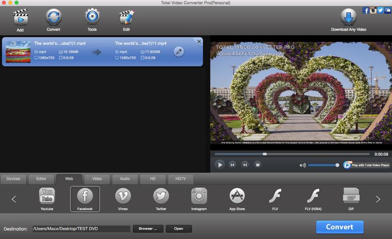 convert video to Facebook Mac