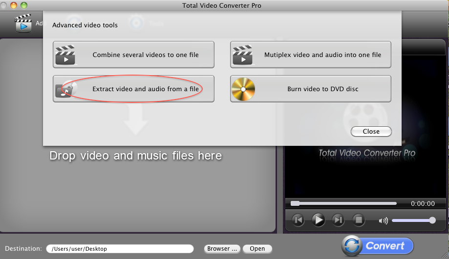 extract audio and video from a video on Mac