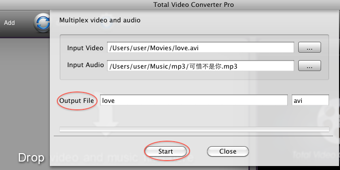 mutiplex video and aduio into one file on Mac
