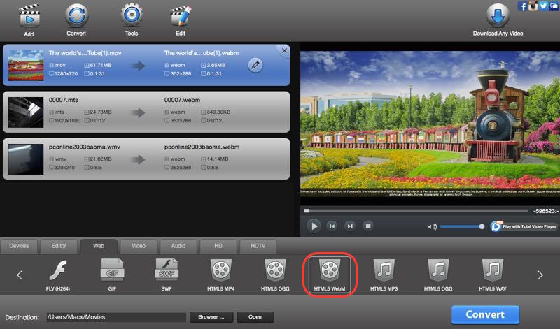 convert video to html format