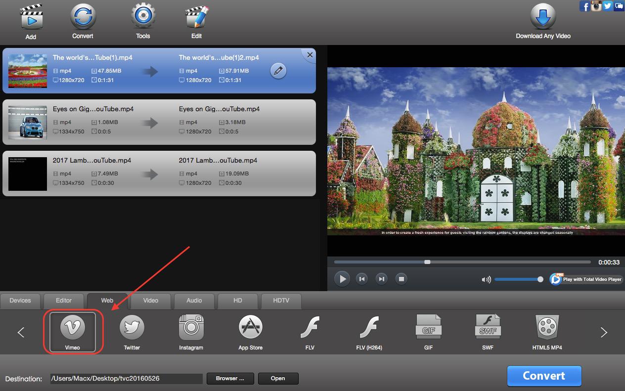 Vimeo video converter Mac