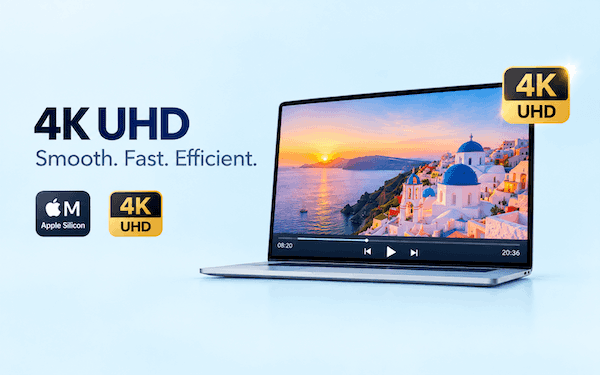 Total Video Player for Mac playing 4K UHD video smoothly on Apple Silicon MacBook